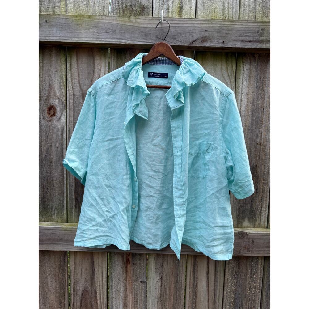 Reworked Crémieux Linen Ruffle Shirt